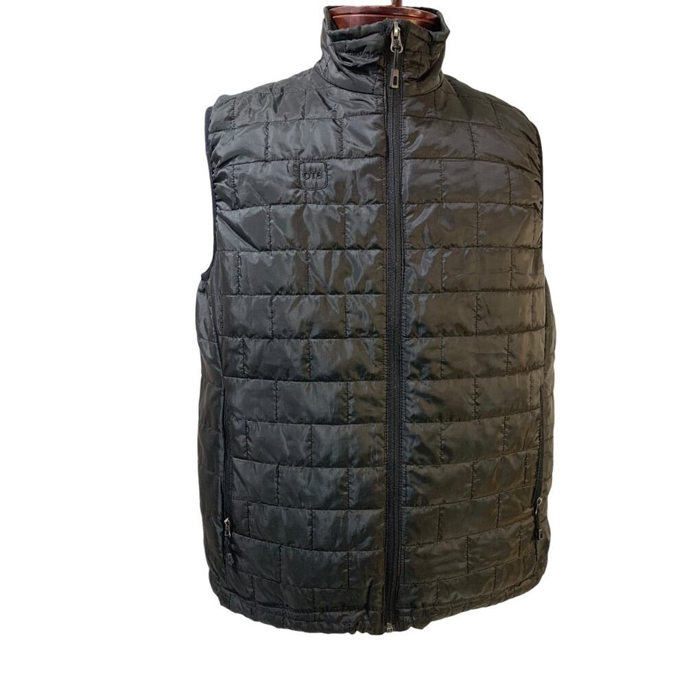 Large OTB Mens Black Quilted Full Zip Vest Puffer
